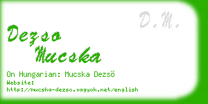 dezso mucska business card
